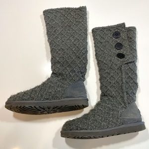 UGG Gray Tall Knit Boots